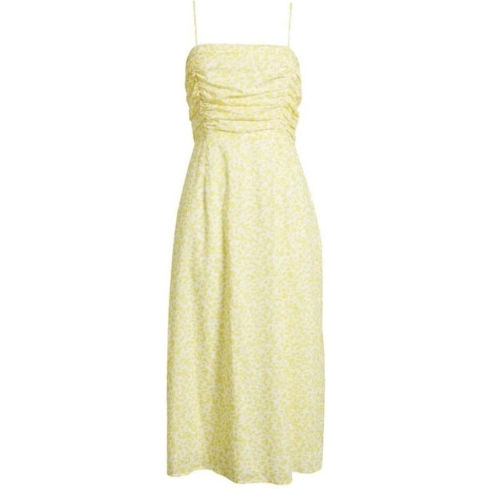 Du Paradis Animal Print Cotton Voile Fit & Flare Yellow Sundress Size Small NWOT - Picture 3 of 10